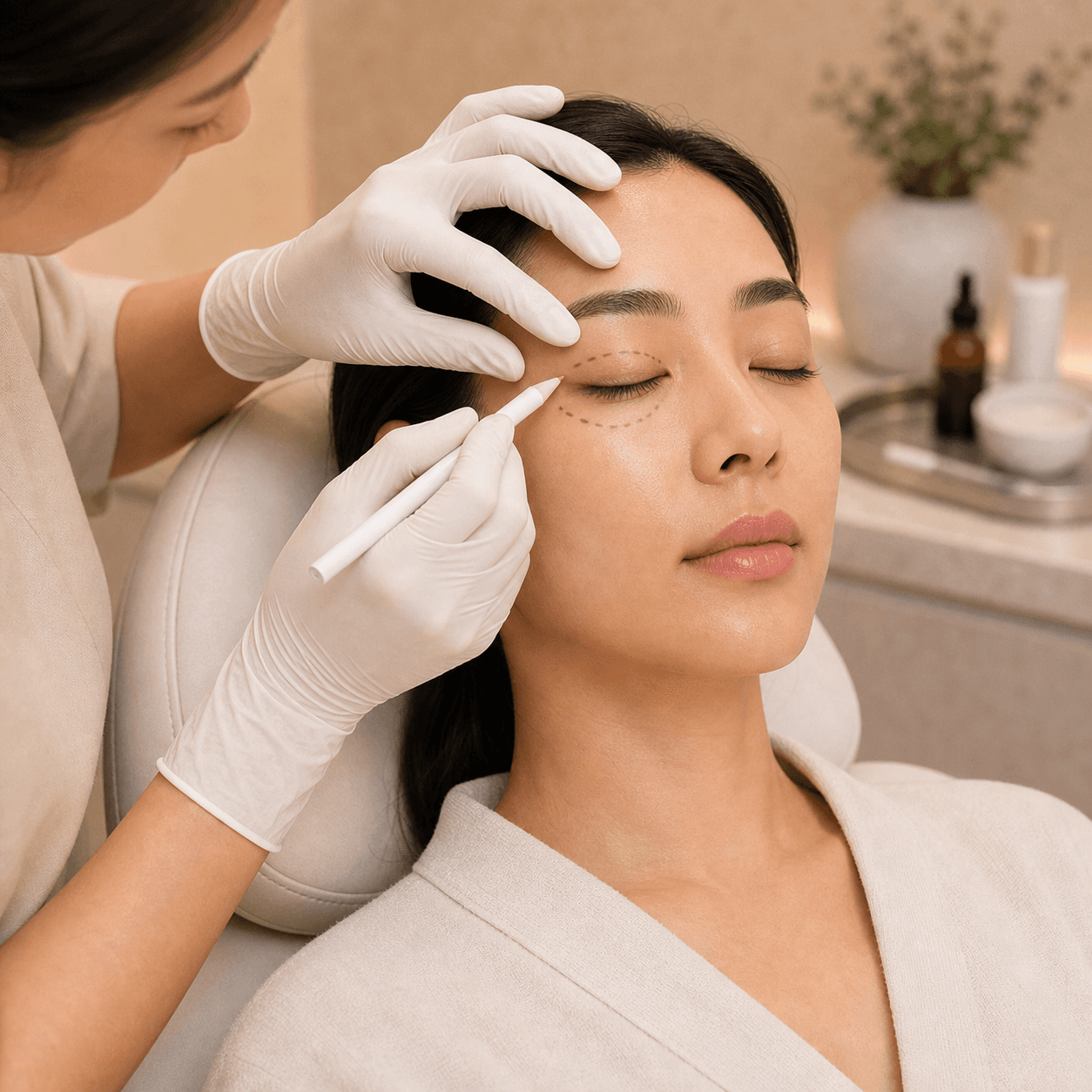 Blepharoplasty ( Upper And Lower Eye Lid Under GA)