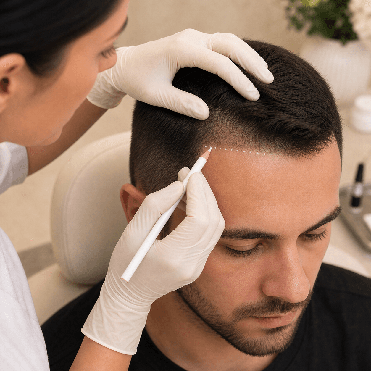 Scalp Micropigmentation (1 Session) (7* 7 Area) Patch