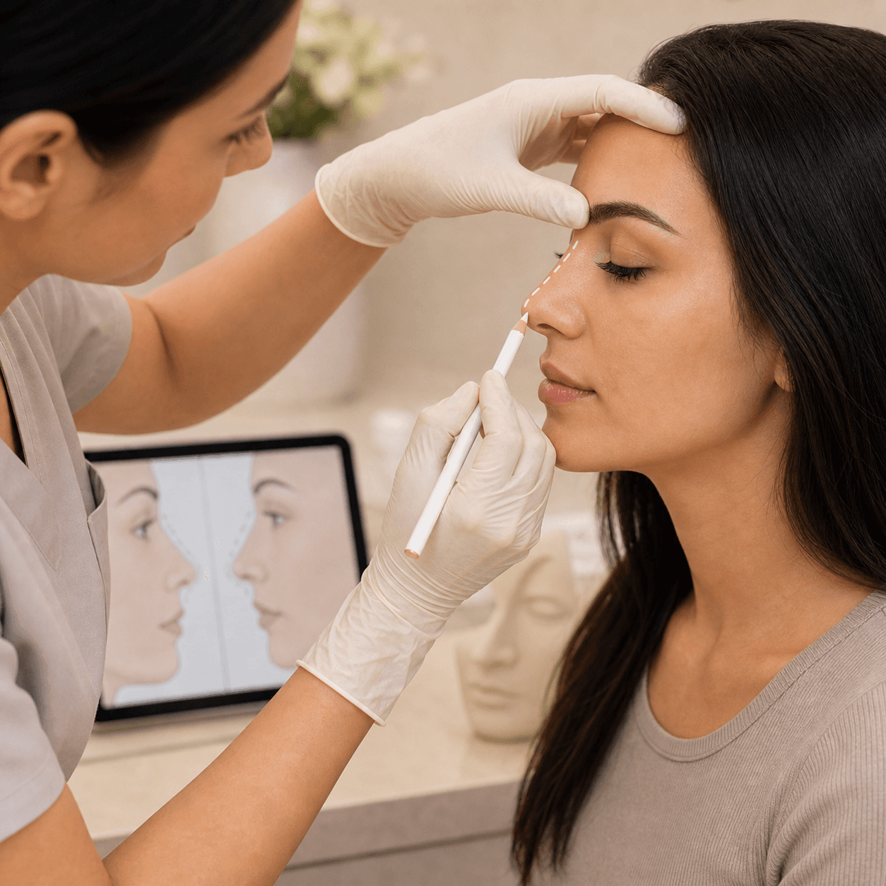 Septo Rhinoplasty with osteotomy to set right the deviation or Tilt of septal deviation
